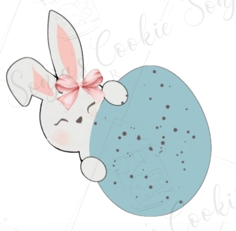 Peeking Bunny - Egg - STL