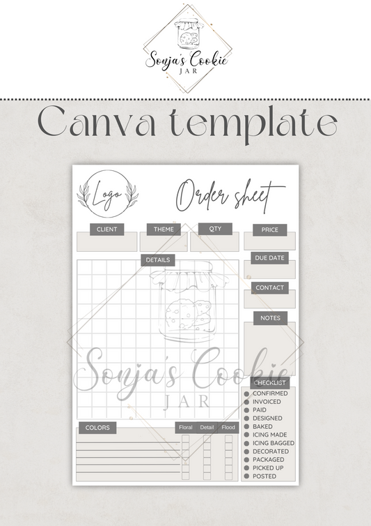 Customizable Cookie Order Sheet