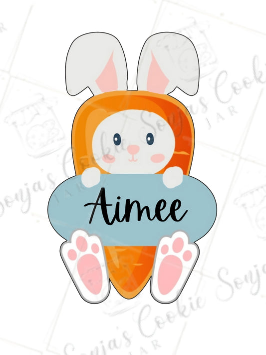 Bunny in Carrot Costume Name Plaque